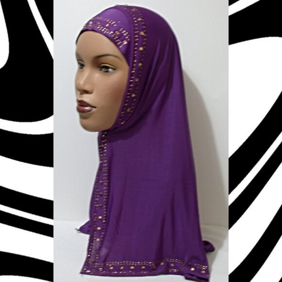 1 pc Instant Slip On Mona Style Hijab Purple - Picture 2 of 3